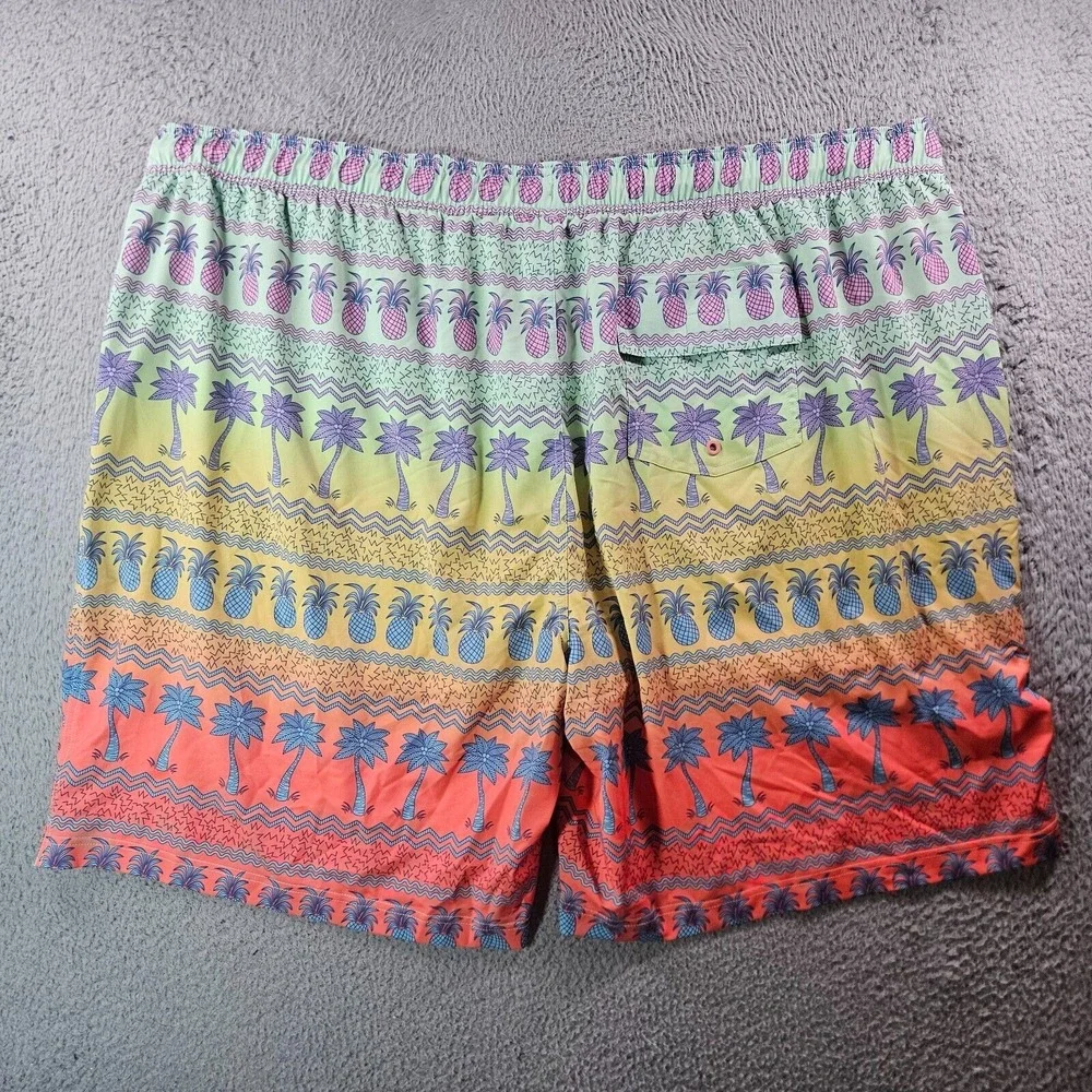 NWT Caribbean Swim Shorts Trunks Men's 4XB Big‎ Lined Tropical Pineapple Palm